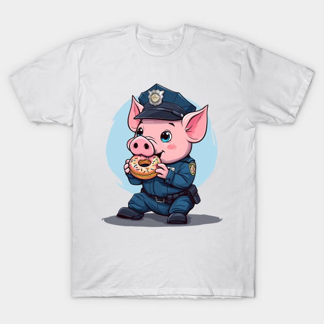 pig eating donut T-Shirt by Ninja banana